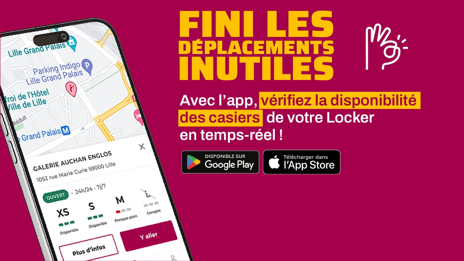 Mondial Relay - Disponibilité des casiers par taillle