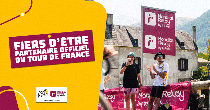 Gif animé Mondial Relay sur le Tour de France 