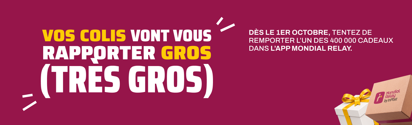 Avec Mondial Relay by InPost, envoyez votre colis à partir de 4€15 via l’app’ ou le site.